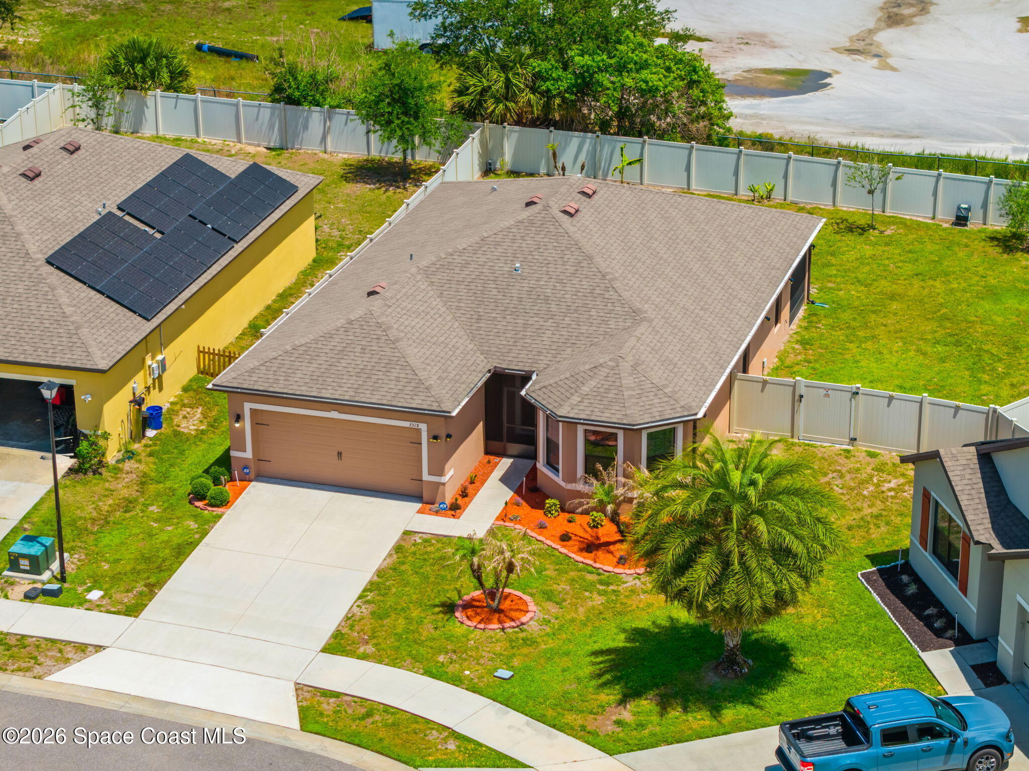 3518 Loggerhead Lane Mims, FL 32754 - Photo 17 of 35 26-Aerial-Overhead-Roof-and-Driveway