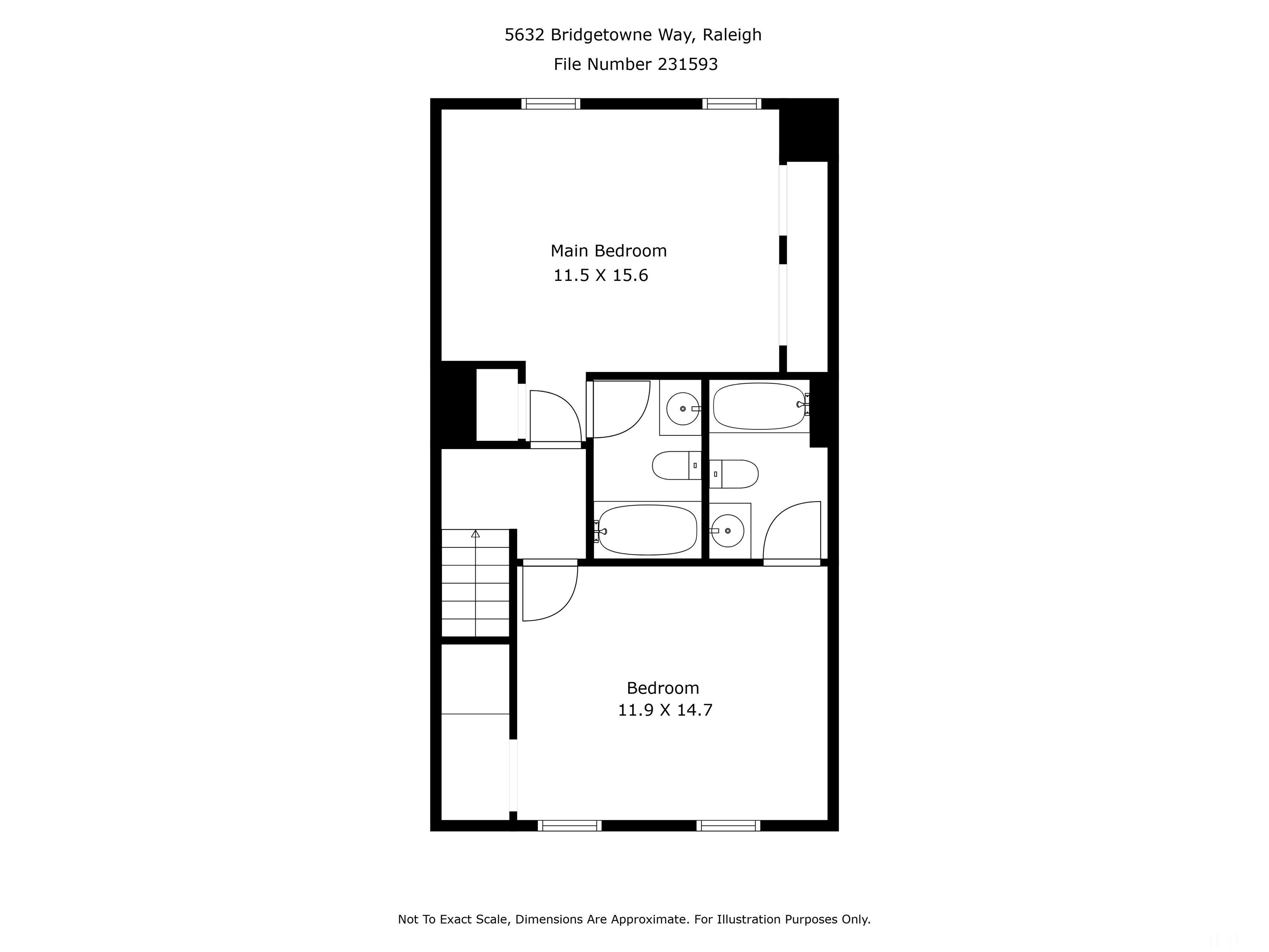 5632 Bridgetowne Way Raleigh, NC 27609 - Photo 21 of 26 a picture of a floor plan