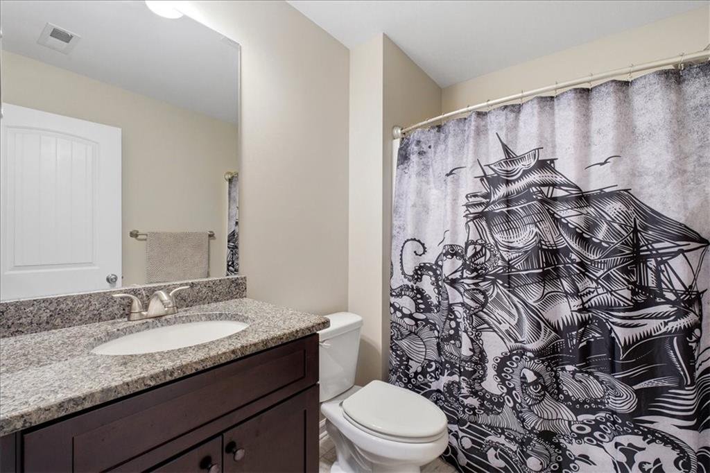 19 Pinoak Trail Cartersville, GA 30121 - Photo 33 of 55 a bathroom with a granite countertop sink and a mirror