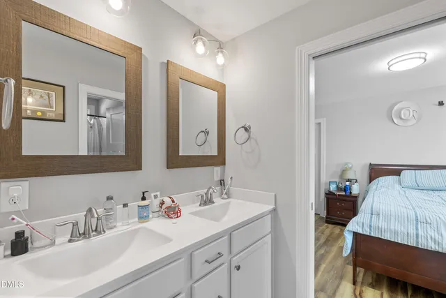 a bedroom with a bed and a closet