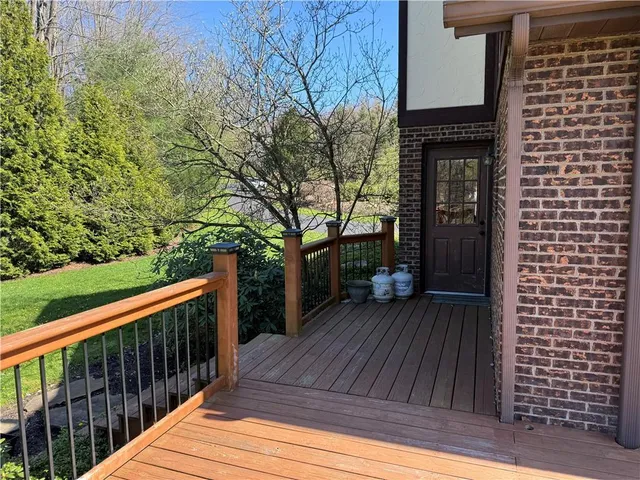 a view of a wooden deck