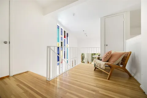 a workspace with wooden floor