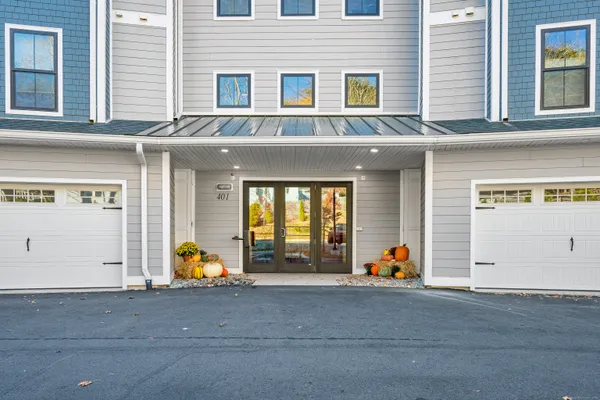 a view of a building with outdoor space and windows