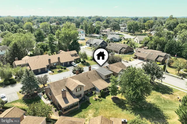 a view of a house with backyard and a tree