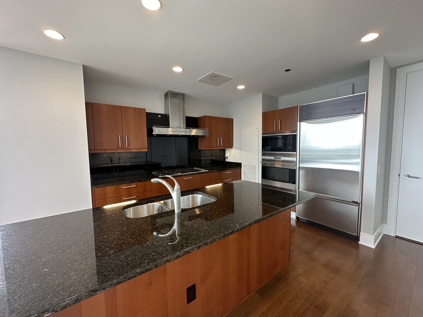 401 North Wabash Avenue, Unit 32H Chicago, IL 60611 - Photo 6 of 16 a kitchen with stainless steel appliances granite countertop a sink refrigerator and microwave