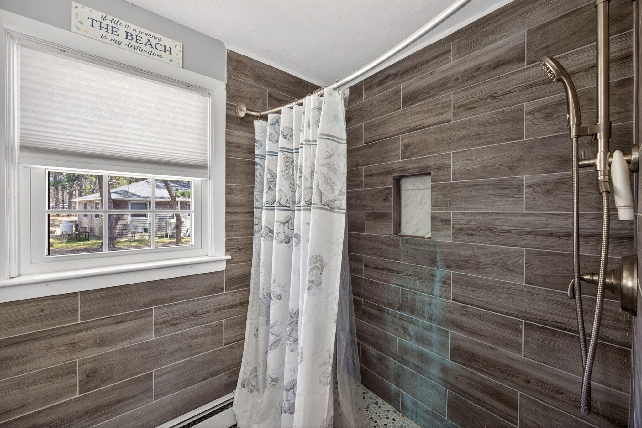 20 Fresh Brook Lane, Unit A Wellfleet, MA 02667 - Photo 14 of 35 a bathroom with a shower and a window