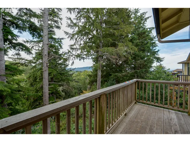 a view of trees and sky from balcony