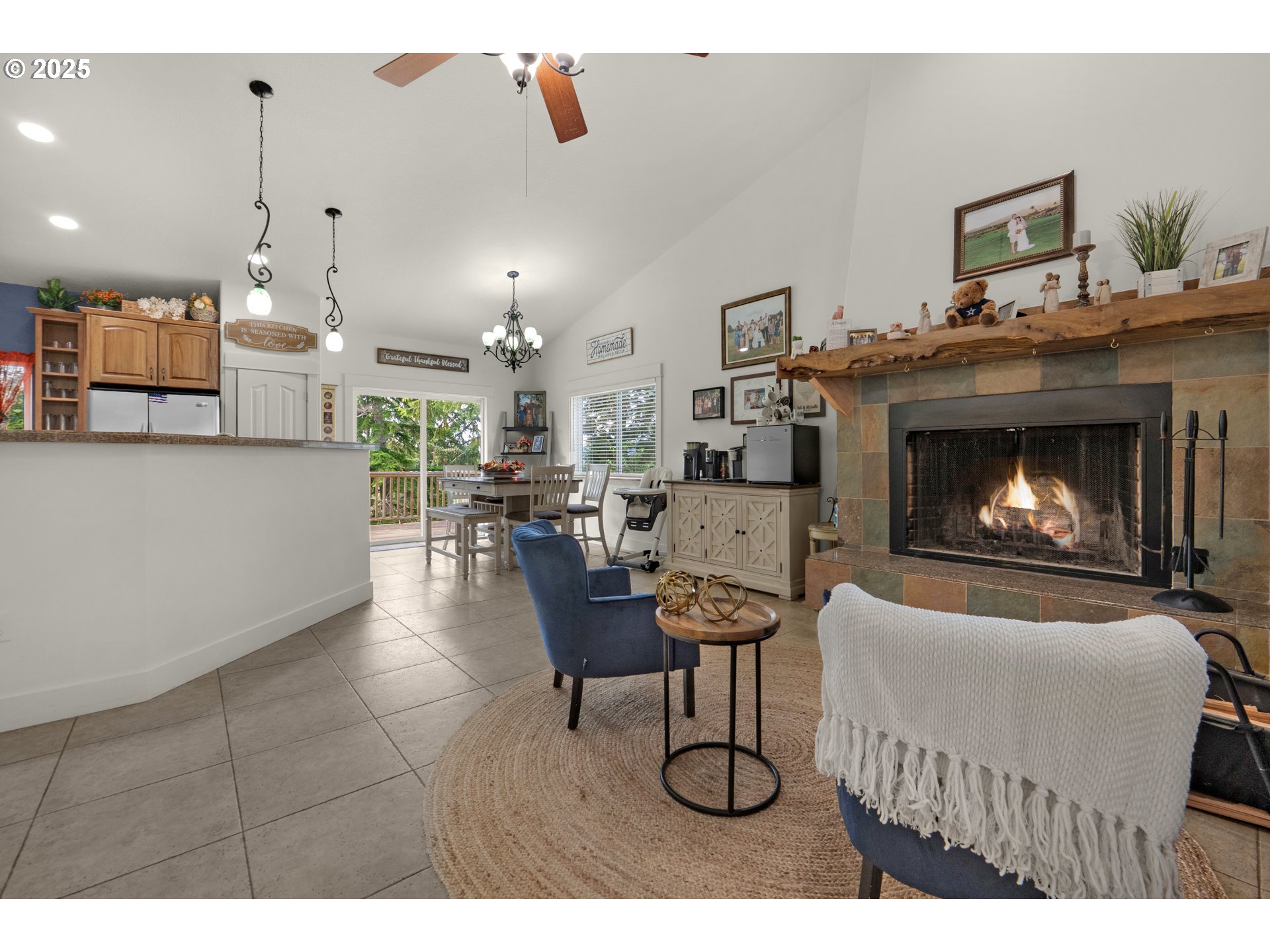 2344 Royal View Drive Seaside, OR 97138 - Photo 10 of 38 a living room with furniture and a fireplace