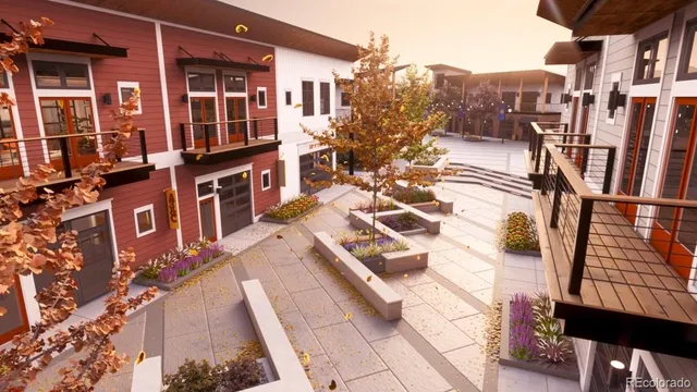 a view of a patio with a table and chairs