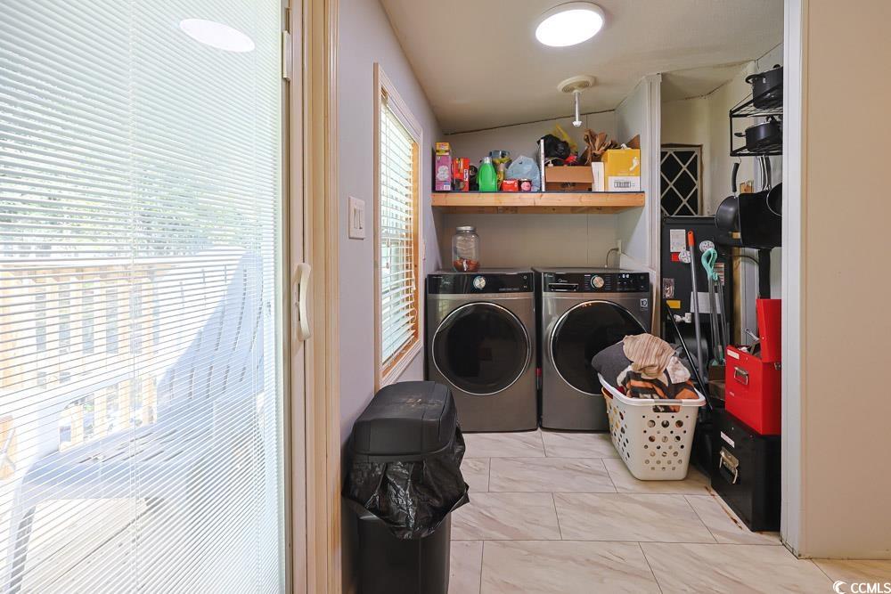 1911 Abba Court Conway, SC 29526 - Photo 8 of 25 Kitchen with tasteful backsplash, stainless steel appliances, butcher block countertops, and light marble finish floors