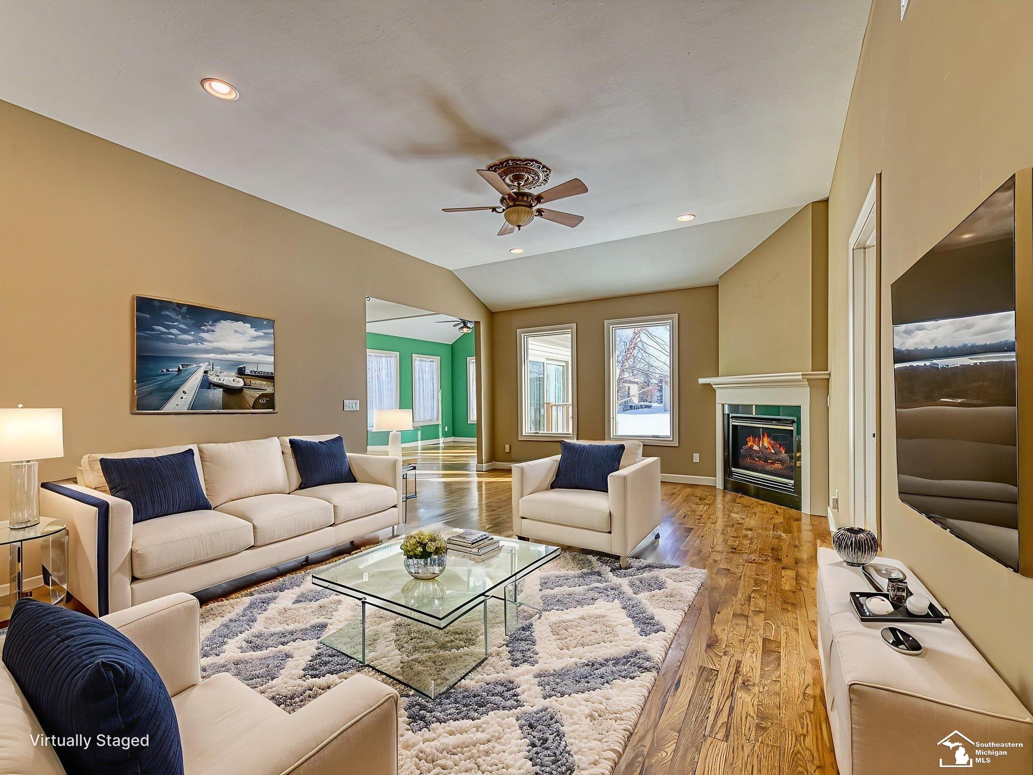 568 Rose Crest Monroe, MI 48162 - Photo 2 of 22 Living Room Gas Fireplace