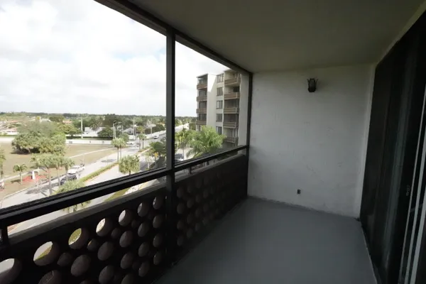 a view of city from a balcony