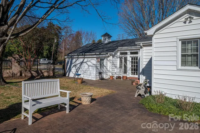 a front view of a house with fireplace