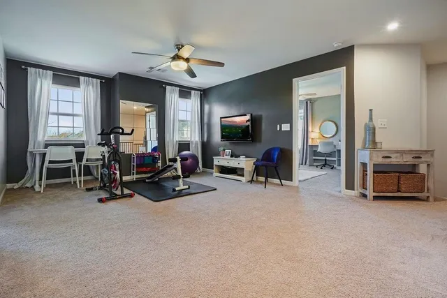 a view of outdoor space with seating