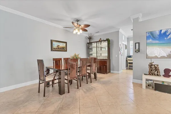 a view of a dining room and livingroom view