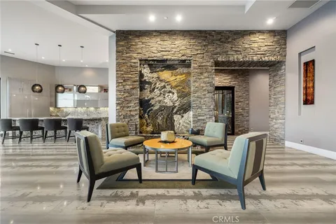 a view of a terrace with furniture and a potted plant