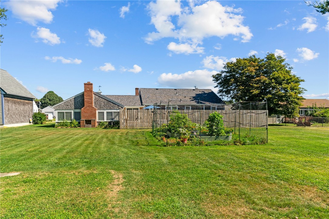 145 Durfee Road Tiverton, RI 02878 - Photo 3 of 45 large back yard with garden and stone walls