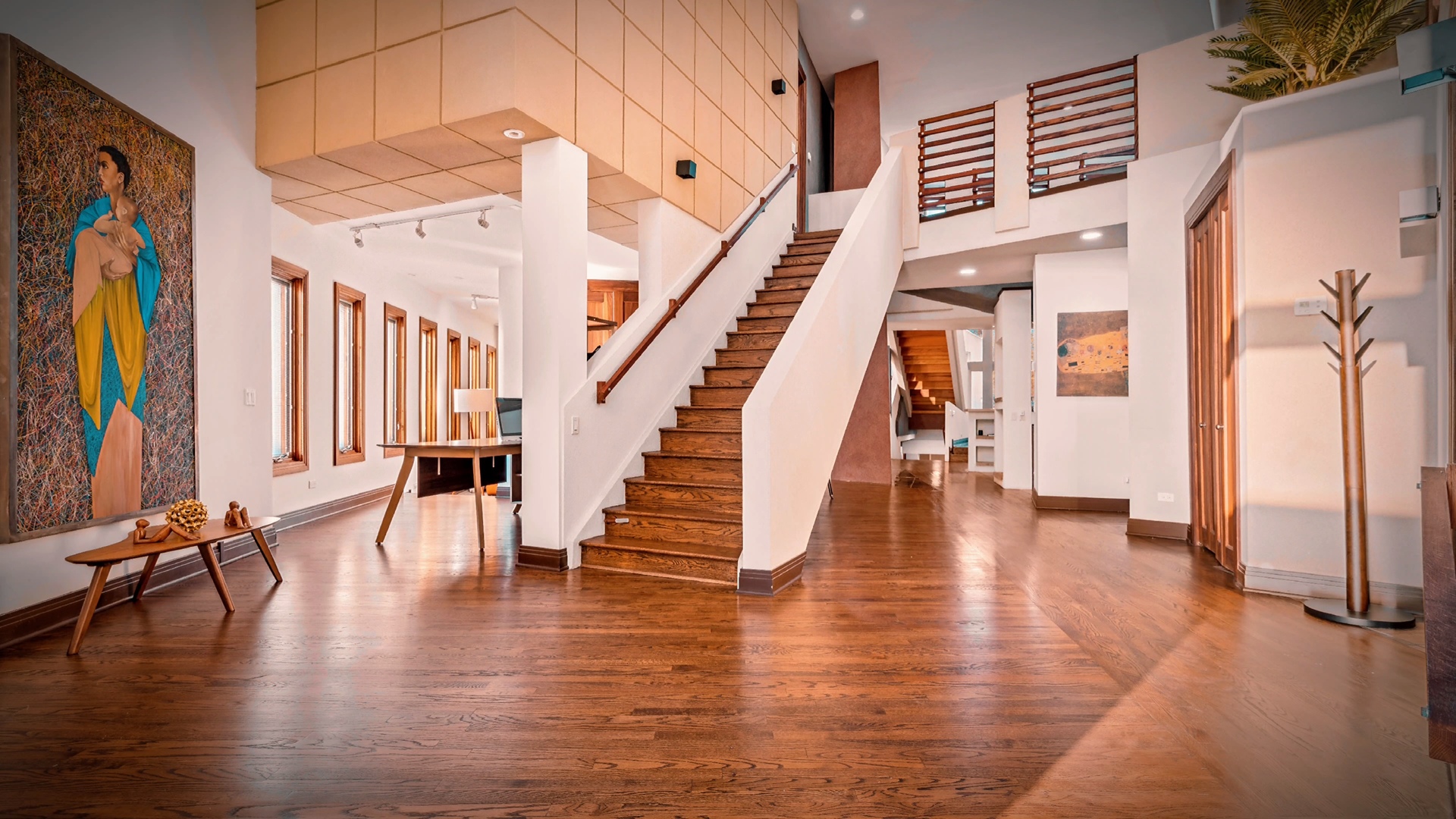 9666 Reding Circle Des Plaines, IL 60016 - Photo 15 of 54 a view of entryway with wooden floor and stairs