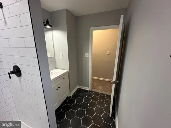 a bathroom with a sink and a shower