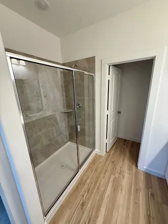 a view of a livingroom with a flat screen tv