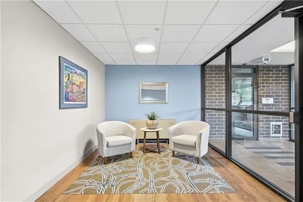 a living room with furniture