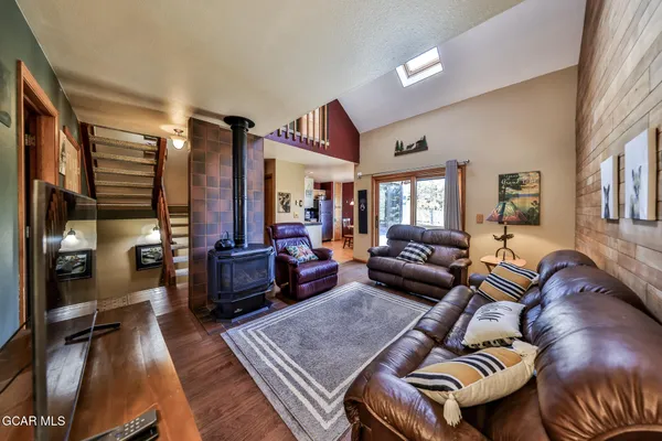a living room with furniture and a couch