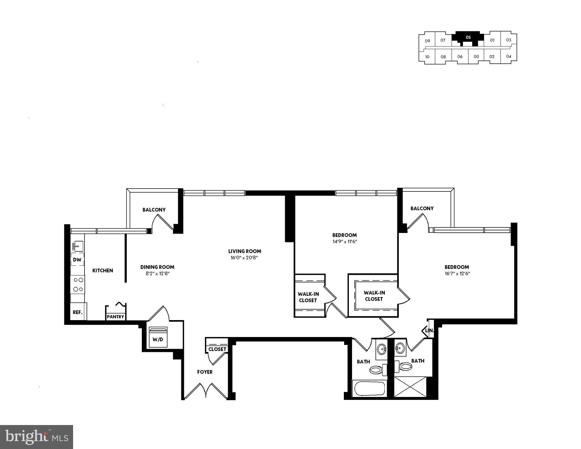 1220 Blair Mill Road, Unit 605 Silver Spring, MD 20910 - Photo 46 of 46 Floor Plan