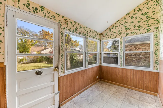 a view of an entryway with a window