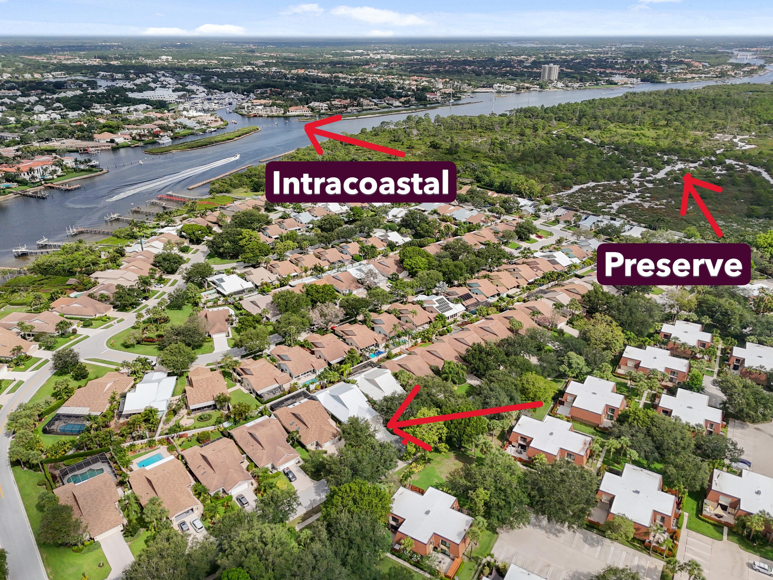 438 River Edge Road Jupiter, FL 33477 - Photo 66 of 80 Aerial showing waterways and preserve