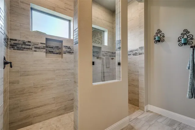 a bathroom with a shower