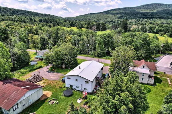 an aerial view of multiple house