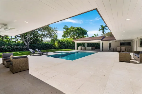 a living room with furniture