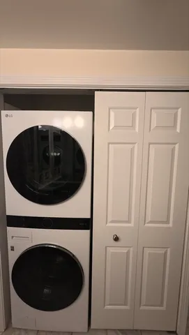 a close up view of washer and dryer
