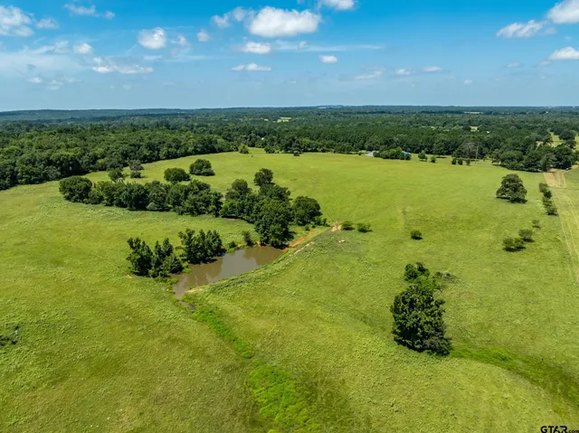 a view of a lake with a yard