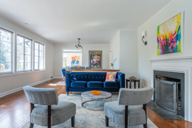 32 Parsonage Hill Road Short Hills, NJ 07078 - Photo 7 of 49 a living room with furniture and a fireplace