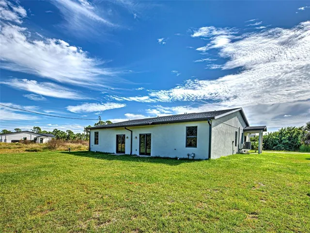 a house view with a garden space