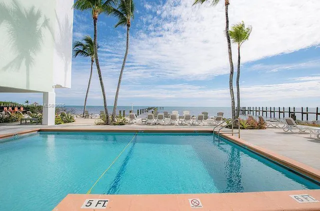 a view of a swimming pool with a terrace