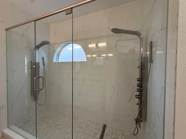 a bathroom with a shower