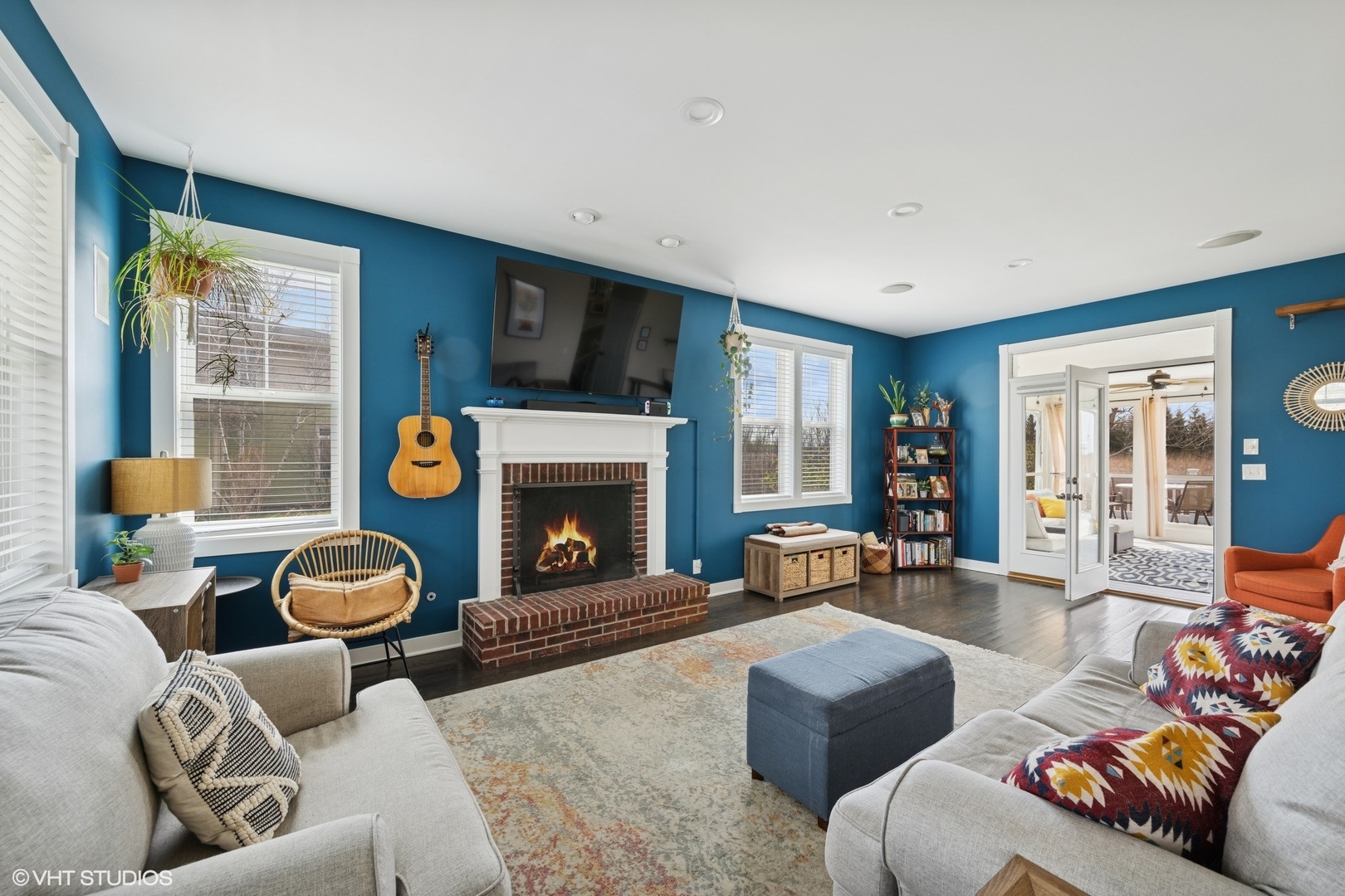 1046 Prairie Trail Grayslake, IL 60030 - Photo 3 of 17 a living room with furniture and a fireplace