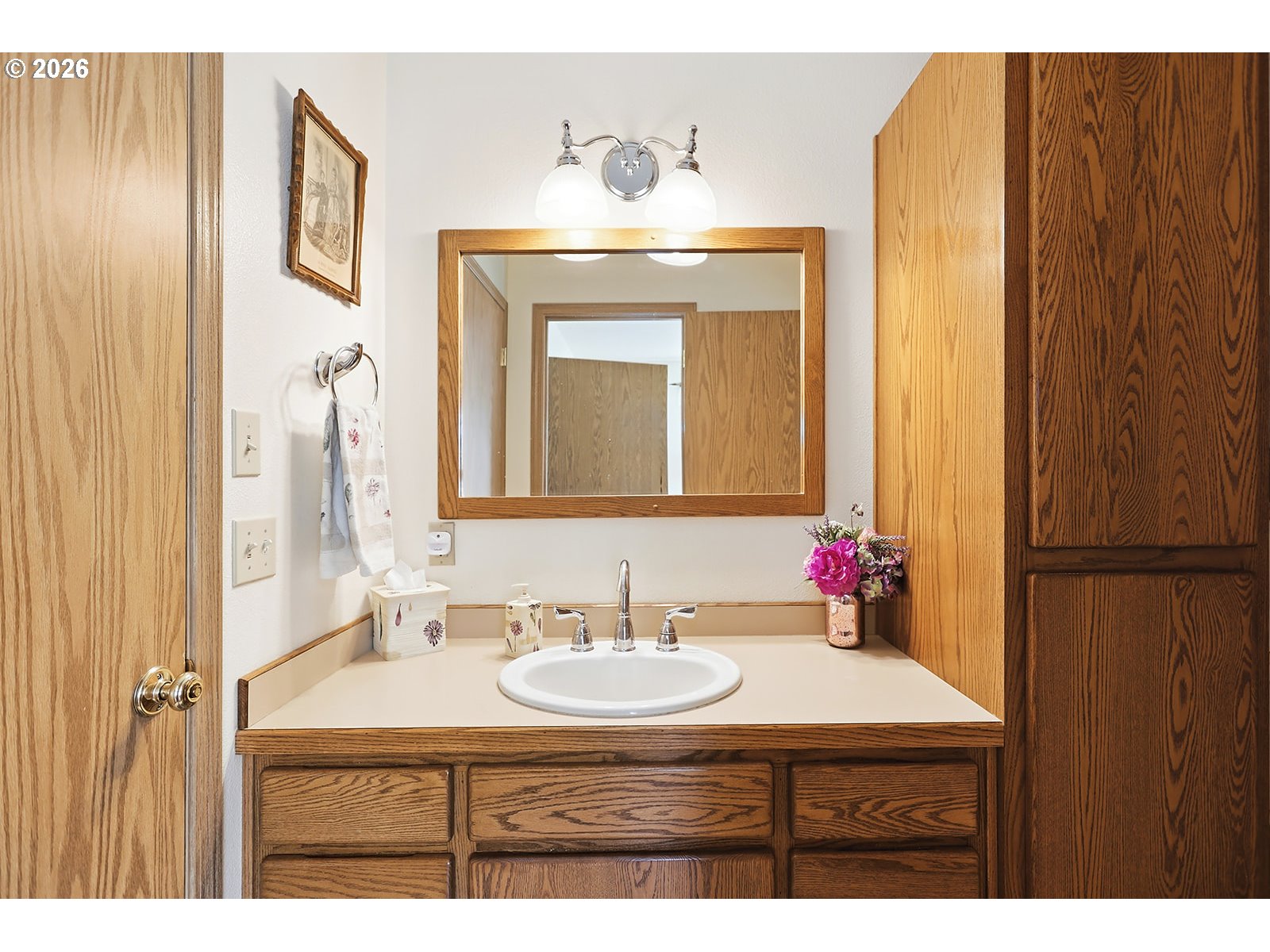 64 Seely Drive Goldendale, WA 98620 - Photo 22 of 46 a bathroom with a sink vanity and a mirror