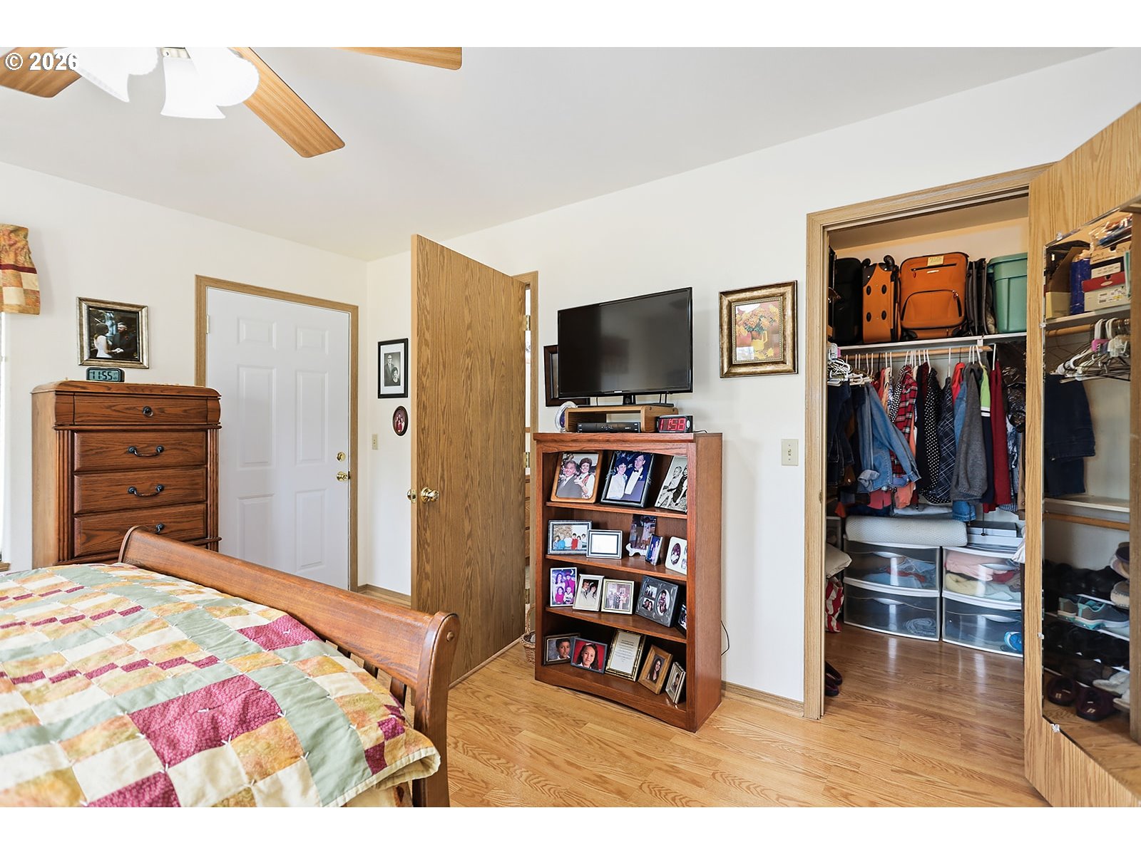 64 Seely Drive Goldendale, WA 98620 - Photo 25 of 46 a bedroom with a bed and a flat screen tv
