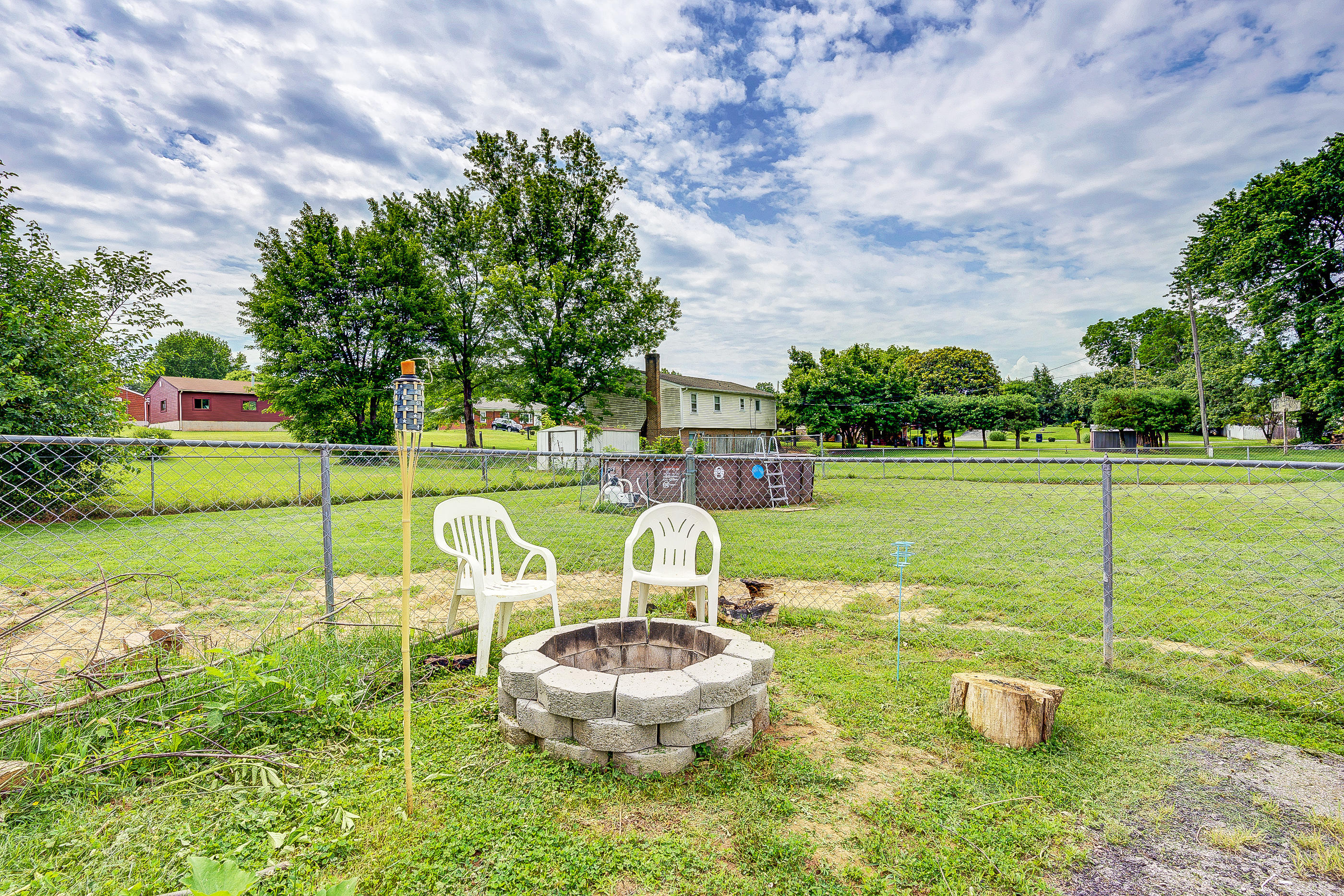 4410 Cove Road Roanoke, VA 24017 - Photo 29 of 32 a backyard of a house with lots of green space and fountain