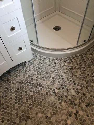 a bathroom with a shower