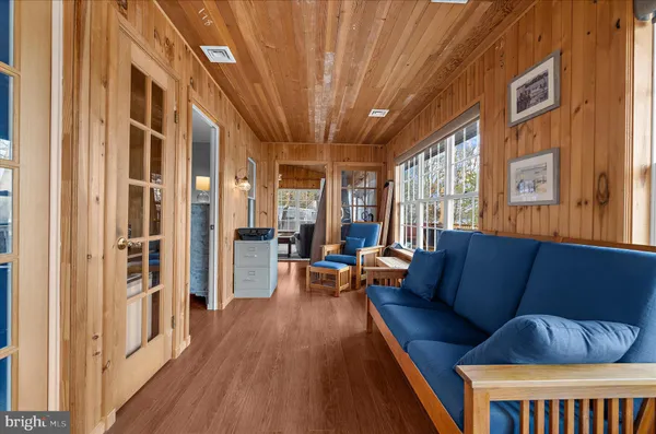 a view of a lake with a building in the background