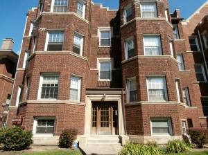 a front view of a multi story residential apartment building