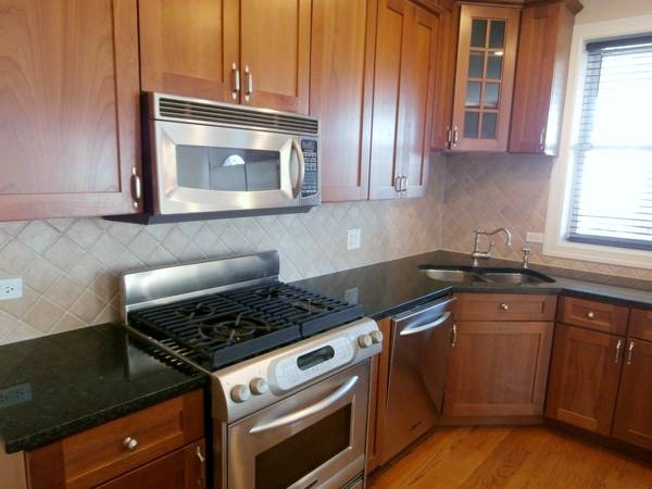 7611 North Sheridan Road Chicago, IL 60626 - Photo 6 of 11 a kitchen with stainless steel appliances granite countertop a stove a sink and a microwave