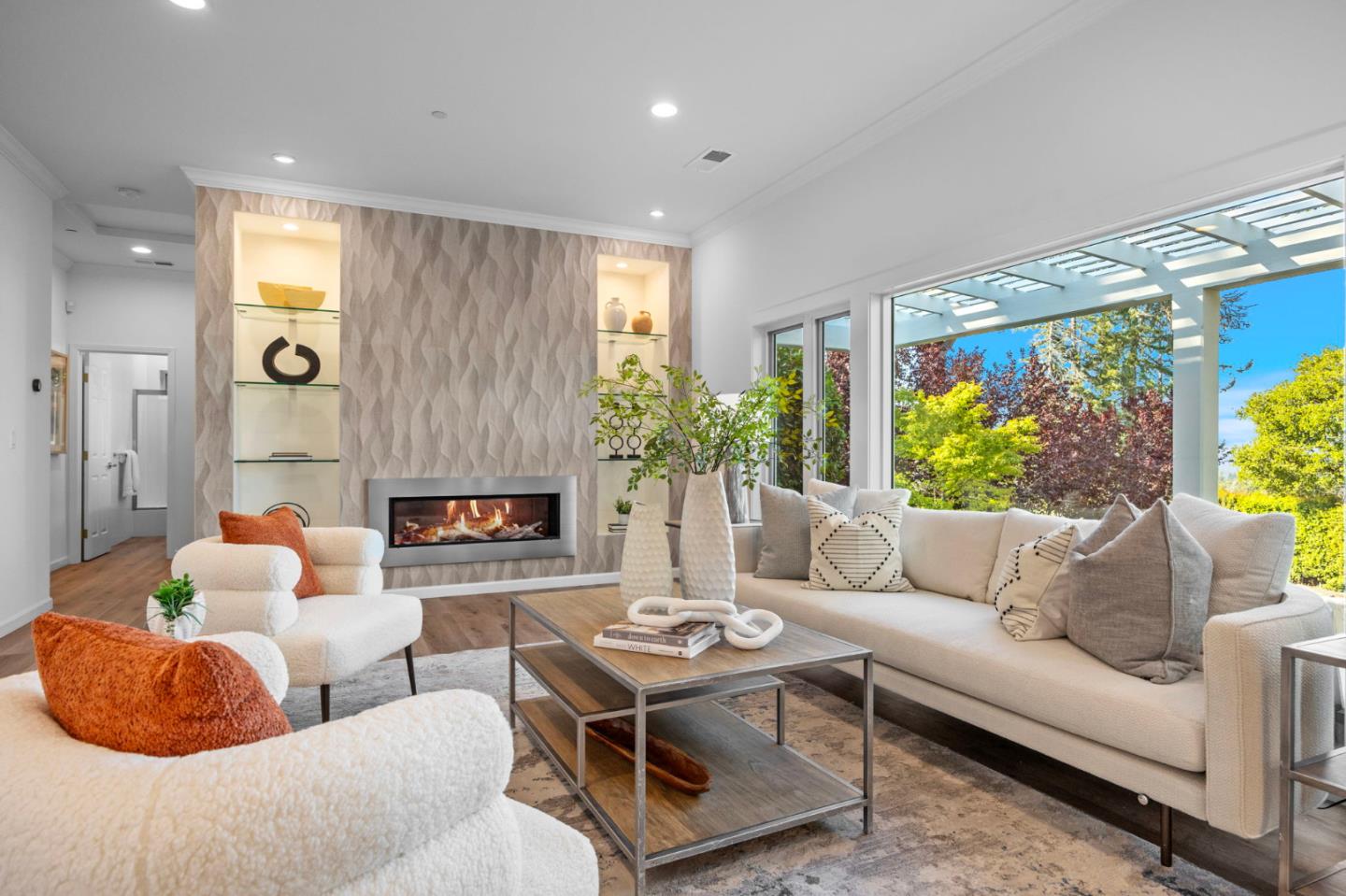 415 El Centro Road Hillsborough, CA 94010 - Photo 20 of 60 a living room with furniture and a large window