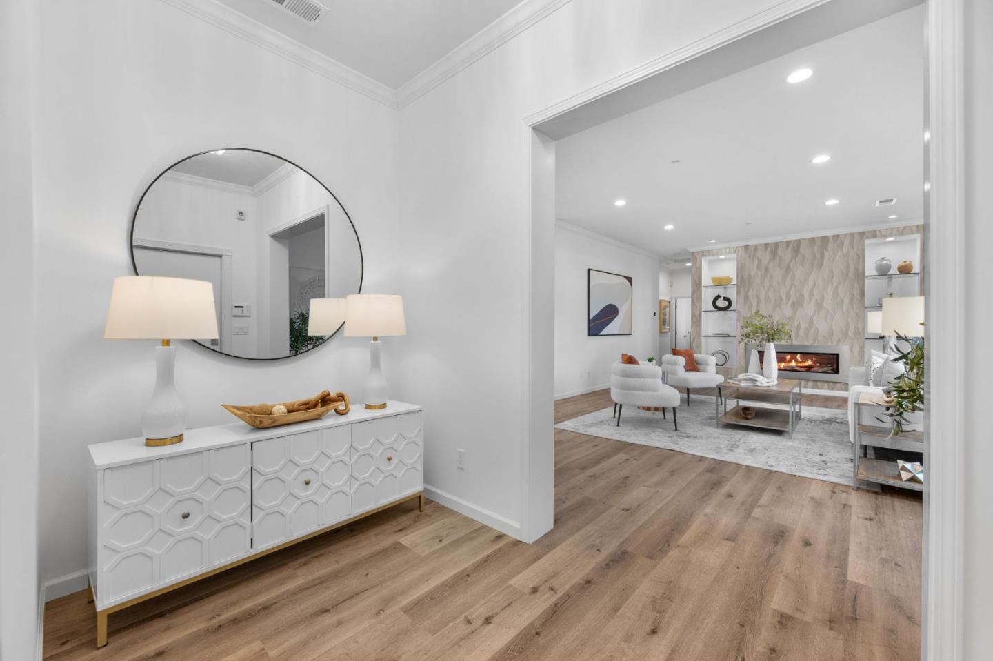 415 El Centro Road Hillsborough, CA 94010 - Photo 24 of 60 a living room with furniture and a wooden floor