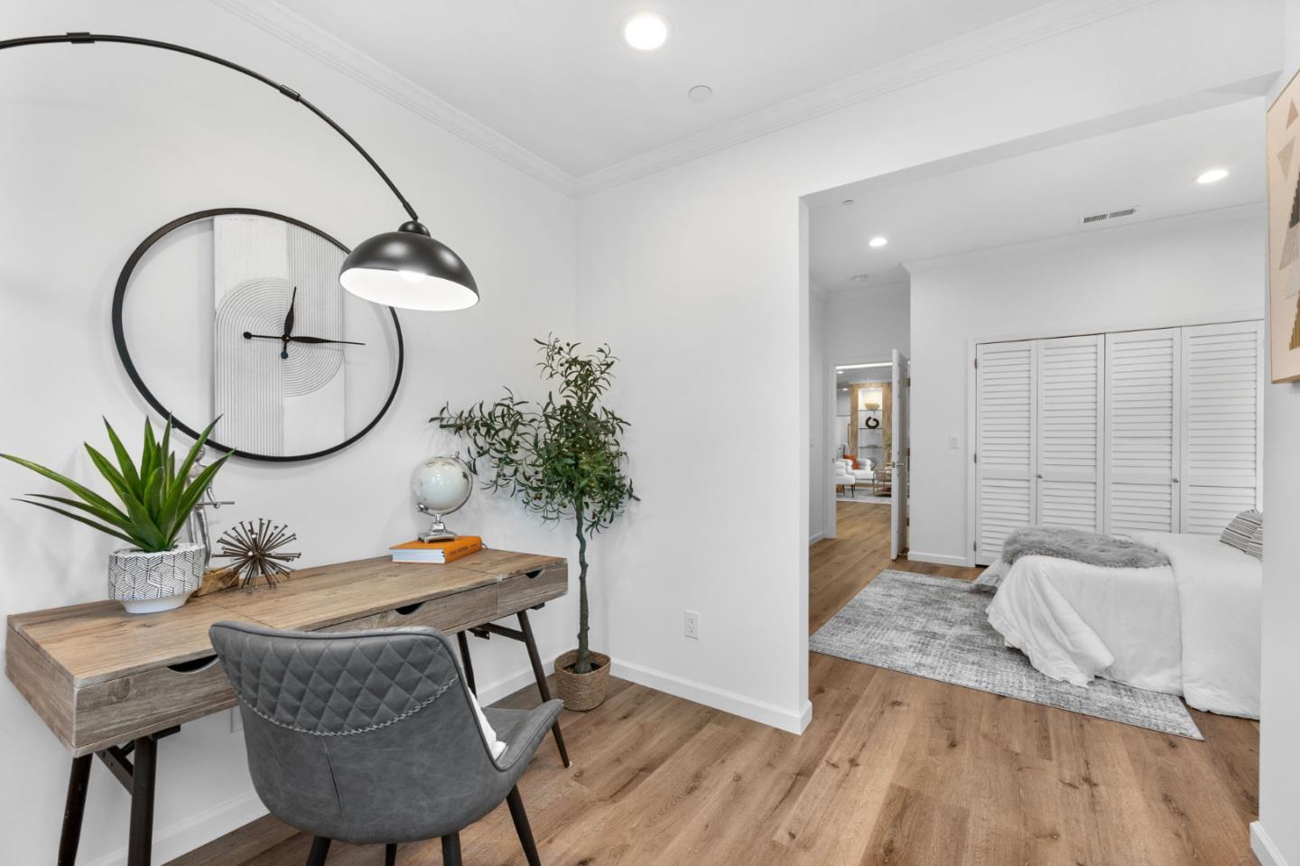 415 El Centro Road Hillsborough, CA 94010 - Photo 33 of 60 a living room with furniture flowerpot and a mirror