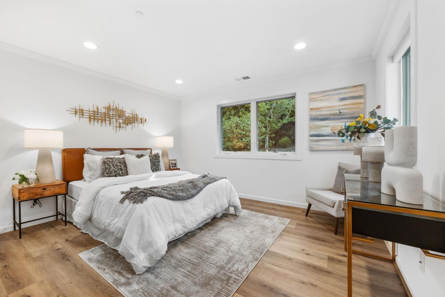 415 El Centro Road Hillsborough, CA 94010 - Photo 37 of 60 a bedroom with bed and a window